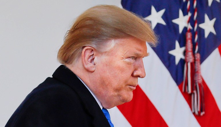 President Trump appears at an event.