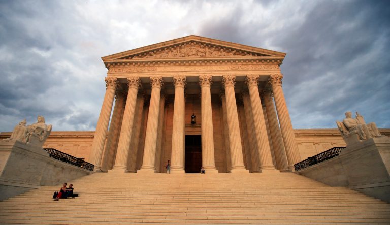 In this Oct. 18, 2018 photo, the U.S. Supreme Court is seen at near sunset in Washington.