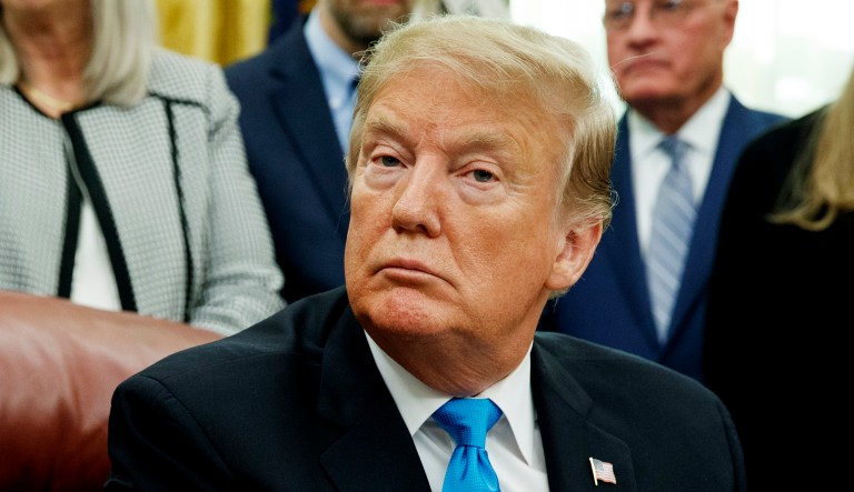 President Trump appears at an event.