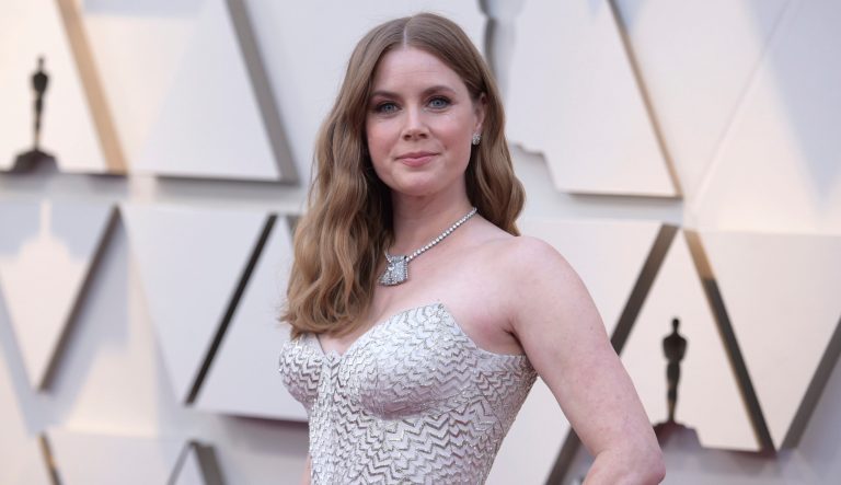Amy Adams arrives at the Oscars on Sunday, Feb. 24, 2019, at the Dolby Theatre in Los Angeles. 