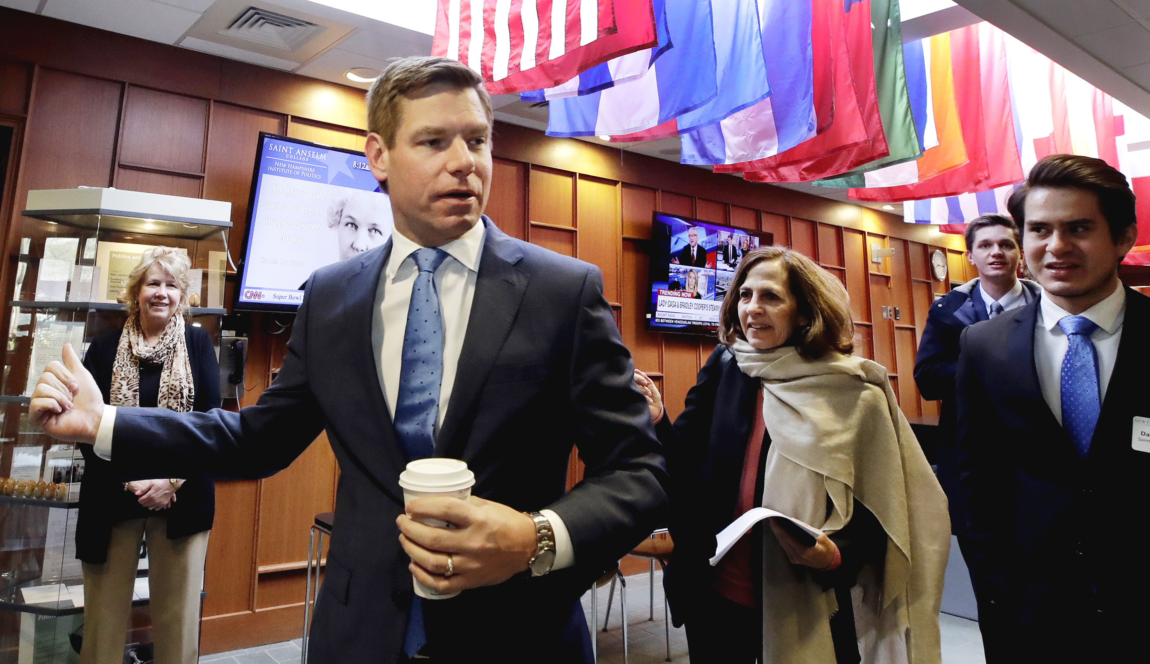 Eric Swalwell, admitted white man, grovels before the grievance mob