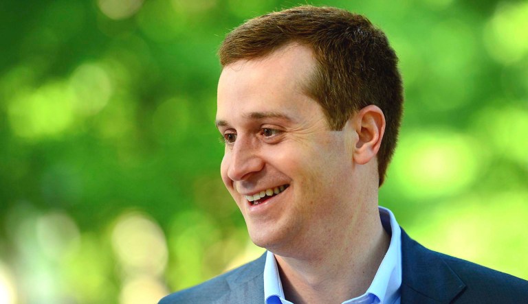 Ninth Congressional District Democratic candidate Dan McCready smiles.