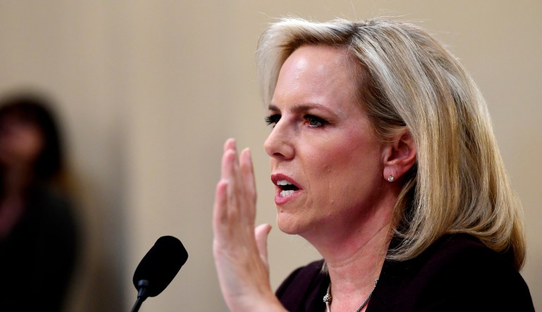 Homeland Security Secretary Kirstjen Nielsen testifies on Capitol Hill in Washington, D.C.