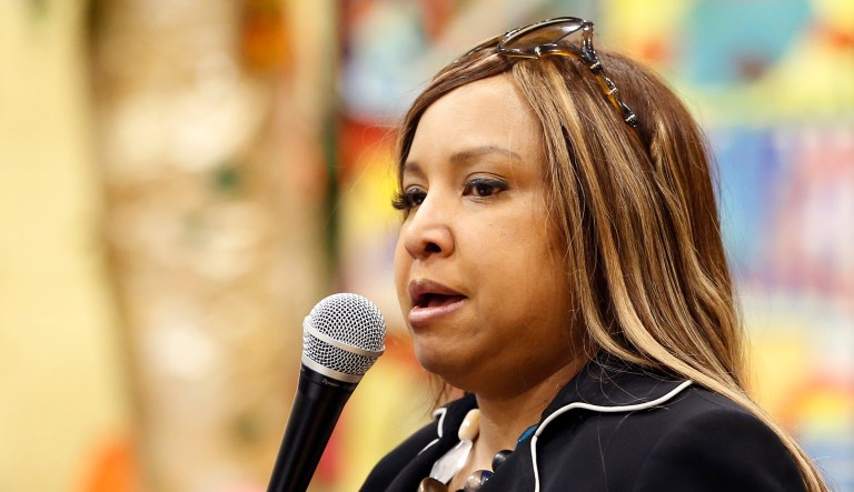 HUD Region 2 Regional Administrator Lynne Patton speaks at an event.