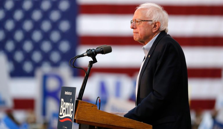 2020 Democratic presidential candidate Sen. Bernie Sanders pauses as he speaks during a rally, Saturday, March 9, 2019, at the Iowa state fairgrounds in Des Moines, Iowa. 