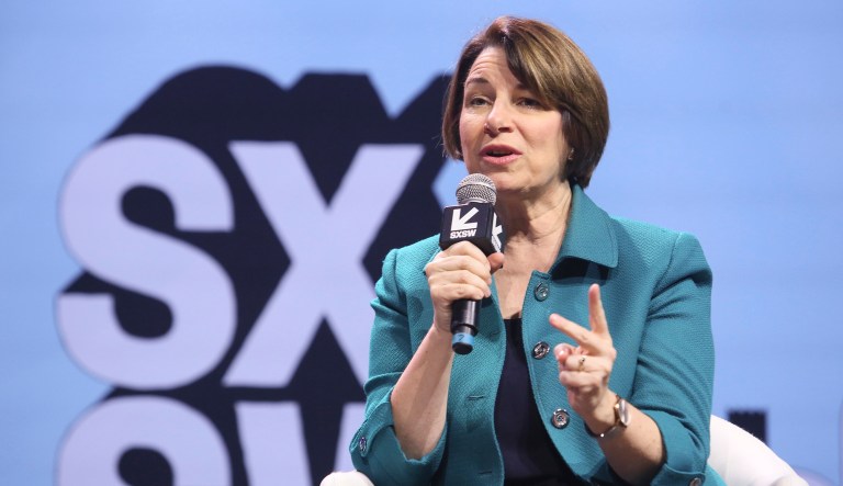 Sen. Amy Klobuchar, D-Minn., speaks.