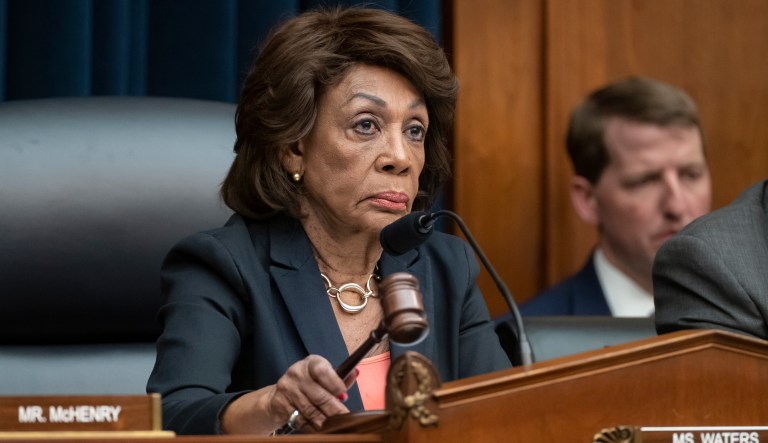 House Financial Services Committee Chairwoman Rep. Maxine Waters, D-California, leads a hearing.