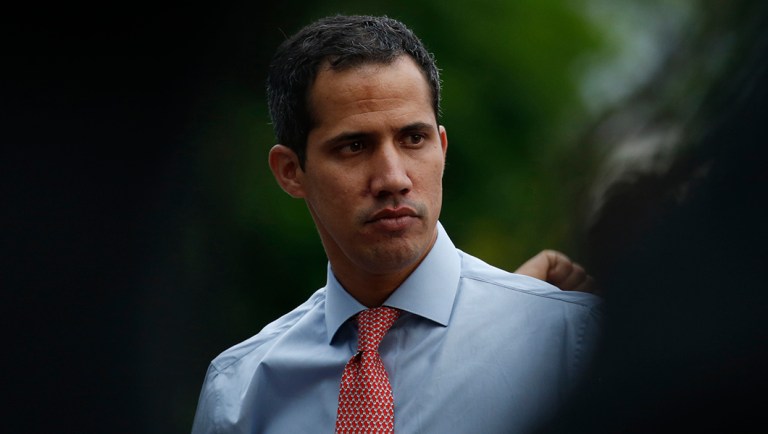 National Assembly President Juan Guaido, who declared himself interim president of Venezuela, visits different points of anti-government protest in Caracas, Venezuela.