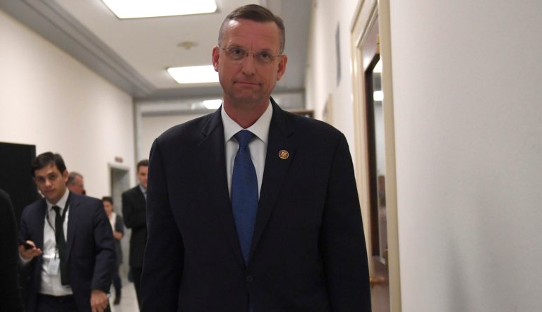 House Judiciary Committee ranking member Rep. Doug Collins, R-Ga., walks after meeting with former Acting Attorney General Matthew Whitaker on Capitol Hill in Washington, Wednesday, March 13, 2019. 
