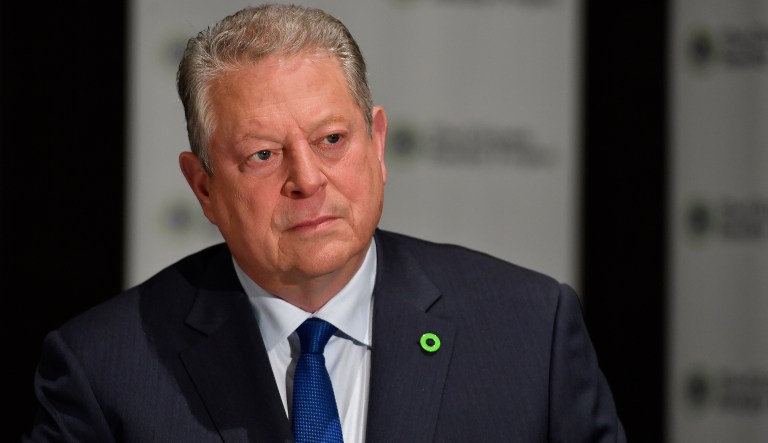 Former U.S. Vice President Al Gore, founder of the Climate Reality Project, speaks to the Associated Press in an interview, Friday, March 15, 2019, in Atlanta. 
