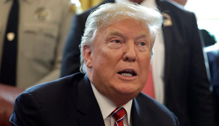 President Donald Trump in the Oval Office of the White House, Friday, March 15, 2019, in Washington. 