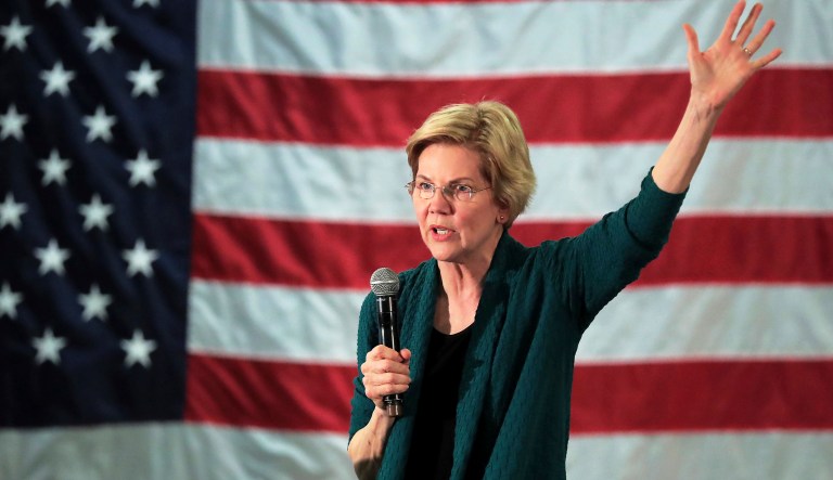 Democratic presidential candidate Elizabeth Warren speaks to a group of about 400 potential voters at Douglas High School, Sunday, March 17, 2019, in Memphis, Tenn.