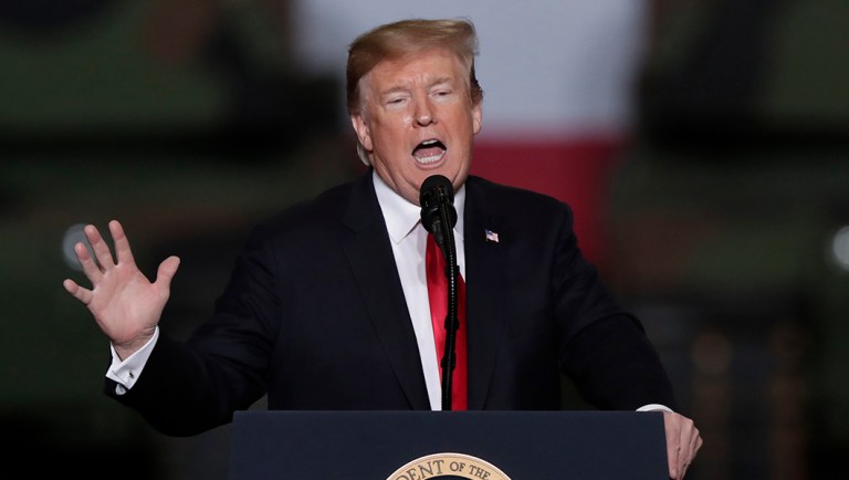 President Trump speaks at Joint Systems Manufacturing Center in Lima, Ohio.