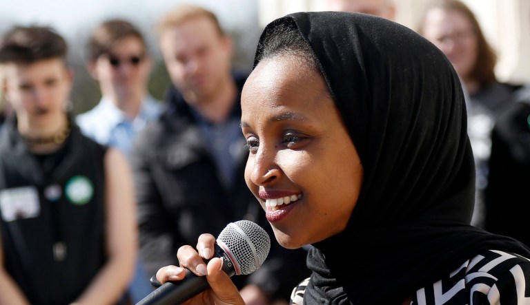 U.S. Rep Ilhan Omar, D-Minn., speaks.