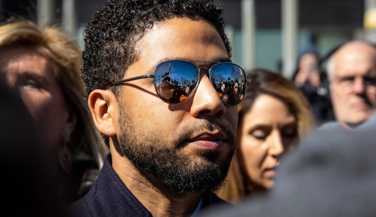 Actor Jussie Smollett leaves the Leighton Criminal Courthouse in Chicago on Tuesday March 26, 2019, after prosecutors dropped all charges against him. Smollett was indicted on 16 felony counts related to making a false report that he was attacked by two men who shouted racial and homophobic slurs.