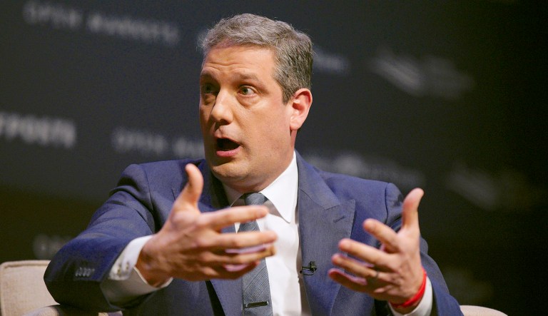 Rep. Tim Ryan, D-Ohio, speaks at the Heartland Forum held on the campus of Buena Vista University in Storm Lake, Iowa.