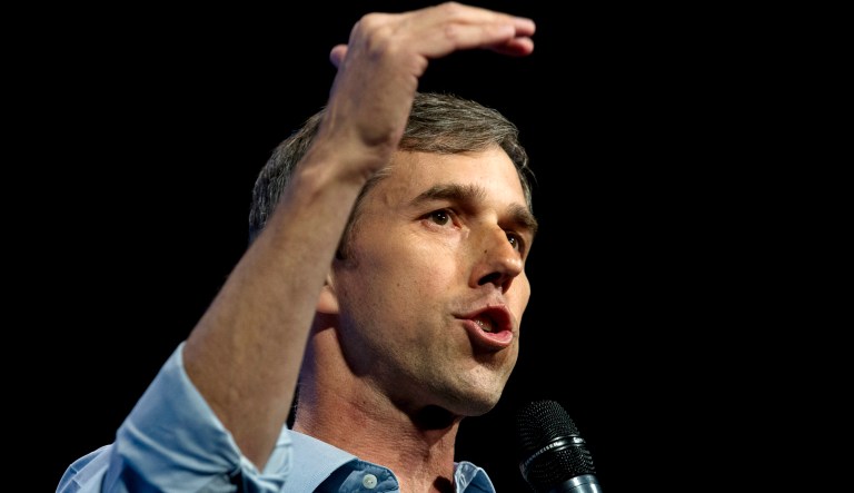 Democratic presidential candidate and former Texas congressman Beto O'Rourke speaks.