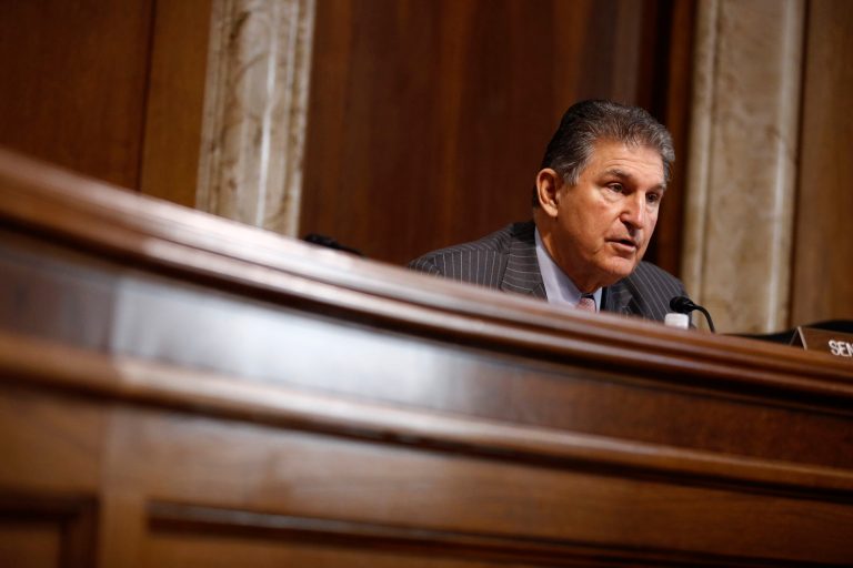 Sen. Joe Manchin, D-W.Va., ranking member of the Senate Energy and Natural Resources Committee, speaks during a hearing with Energy Secretary Rick Perry on the President's budget request for Fiscal Year 2020, Tuesday, April 2, 2019, on Capitol Hill in Washington. 