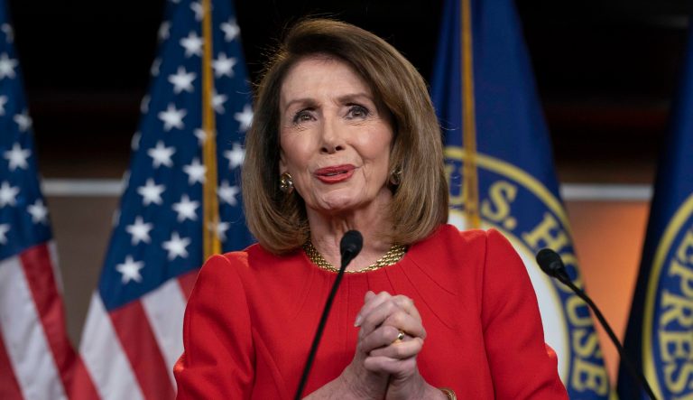 Speaker of the House Nancy Pelosi, D-Calif., during a news conference on Capitol Hill in Washington, Thursday, April 4, 2019. 