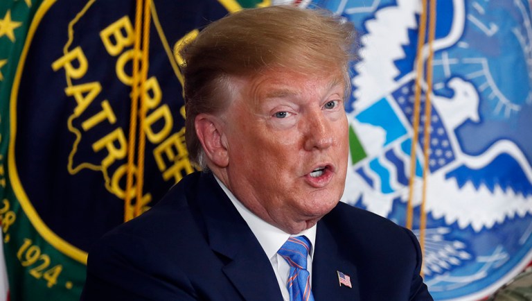 President Trump participates in a roundtable on immigration and border security at the U.S. Border Patrol Calexico Station in Calexico, Calif.