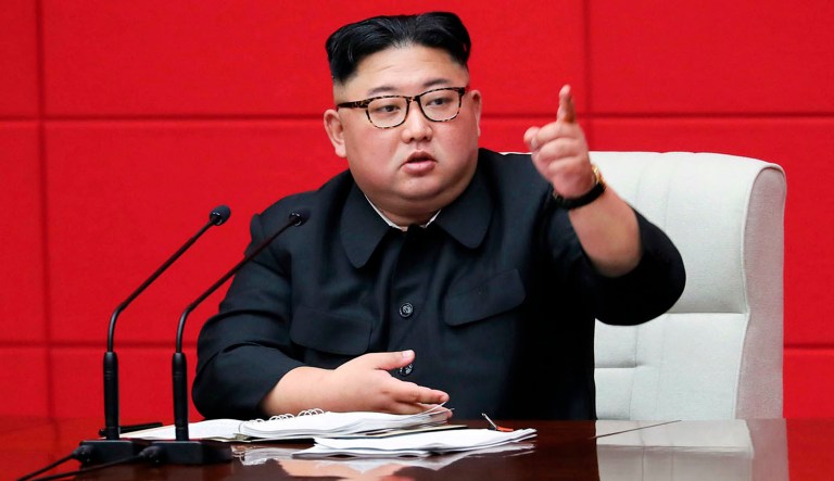 A photo provided by the North Korean government shows North Korean leader Kim Jong Un as he attends the 4th Plenary Meeting of the 7th Central Committee of the Workers' Party of Korea in Pyongyang, North Korea.
