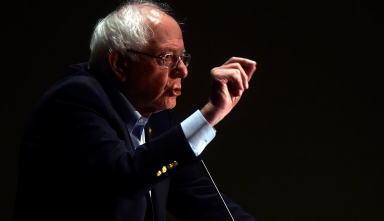 Presidential hopeful Bernie Sanders speaks at a Pennsylvania Association of Staff Nurses and Allied Professionals conference where he spoke about the nursing industry and medical insurance at the Mohegan Sun Pocono, Pa., on Monday, April 15, 2019.