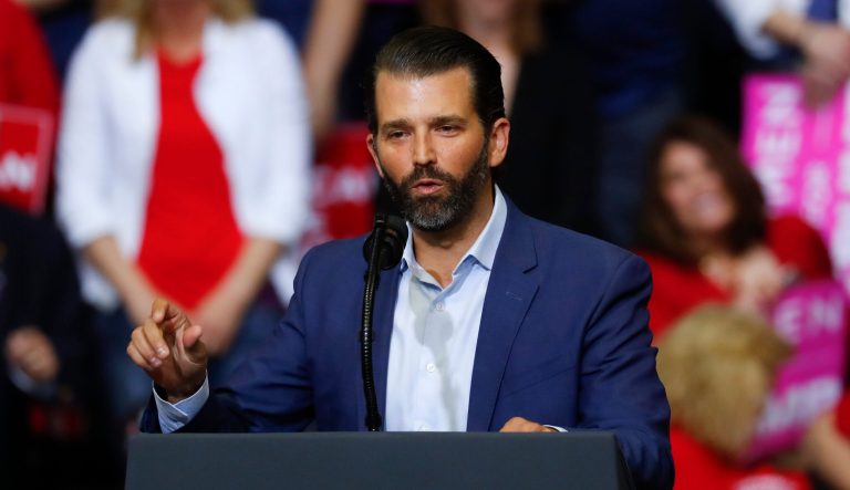 Donald Trump Jr., speaks at a rally for President Donald Trump in Grand Rapids, Mich., Thursday, March 28, 2019. 
