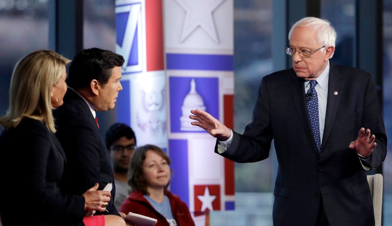 Sen. Bernie Sanders speaks during a Fox News town-hall style event Monday April 15, 2019 in Bethlehem, Pa. 