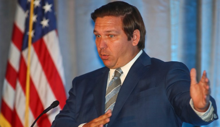 Florida Gov. Ron DeSantis speaks during the AARP "We Hear You" Prescription Drugs Town Hall at FSU's Augustus B. Turnbull Conference Center, Tuesday April 23, 2019, in Tallahassee, Fla. 
