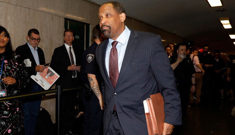 Attorney Ronald Sullivan, for Harvey Weinstein, enters State Supreme Court in New York, Friday, April 26, 2019.