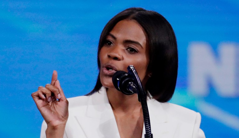 Candace Owens, director of urban engagement for Turning Point USA, speaks at an event.