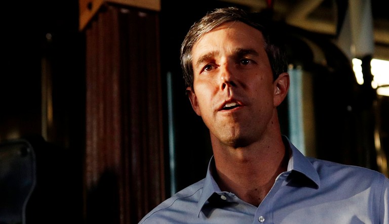 Democratic presidential candidate and former Texas congressman Beto O'Rourke speaks during a campaign stop.