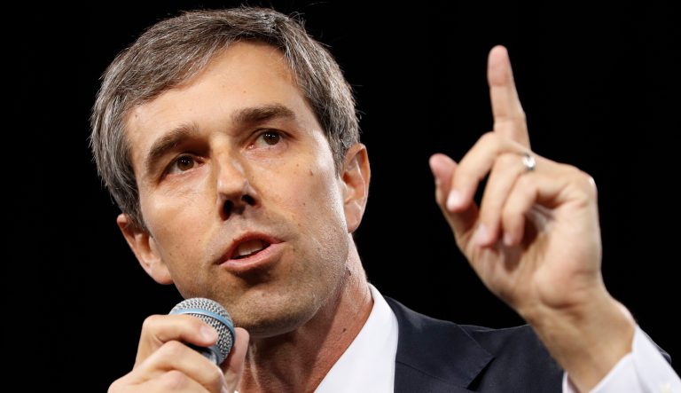 Democratic presidential candidate and former Texas congressman Beto O'Rourke speaks at a Service Employees International Union forum on labor issues, Saturday, April 27, 2019, in Las Vegas. 