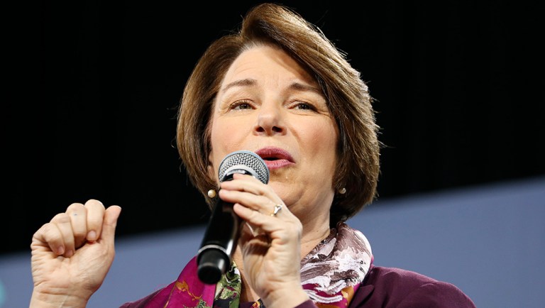 Democratic presidential candidate Sen. Amy Klobuchar, D-Minn., speaks at a forum.