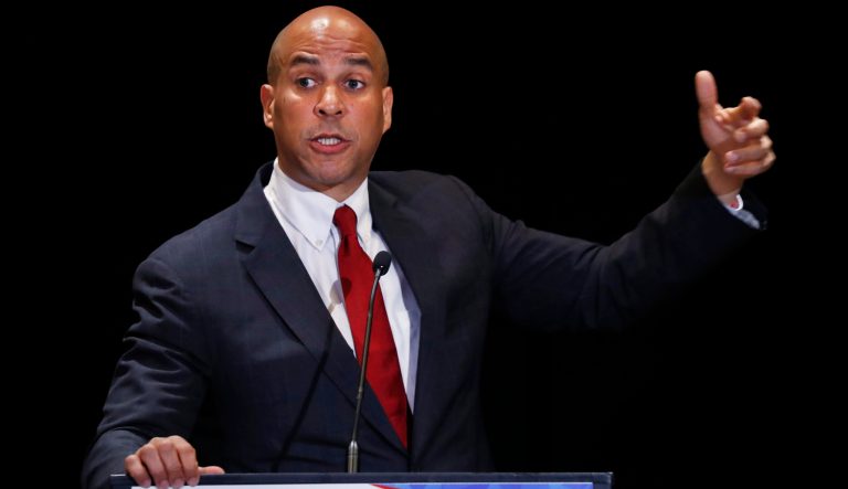 Democratic presidential candidate Sen. Cory Booker, D-N.J., speaks during the Machinists Union Legislative Conference, Tuesday May 7, 2019, in Washington.
