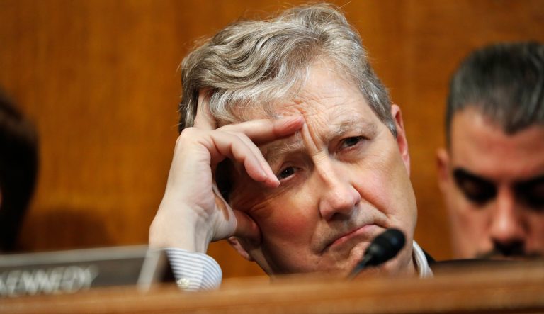 Sen. John Kennedy, R-La., listens to testimony, Wednesday May 8, 2019, on Capitol Hill in Washington. 
