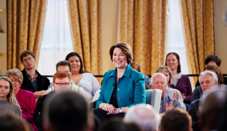 Democratic presidential candidate Sen. Amy Klobuchar, D-Minn., speaks during a Fox News Channel town hall meeting, Wednesday May 8, 2019, in Milwaukee. 