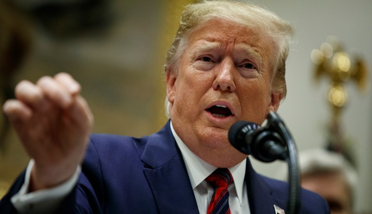 President Donald Trump speaks during a event on medical billing, in the Roosevelt Room of the White House, Thursday, May 9, 2019, in Washington.