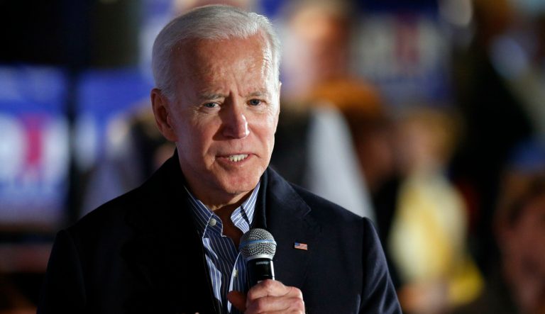 Former vice president and Democratic presidential candidate Joe Biden speaks during a campaign stop at the Community Oven restaurant in Hampton, N.H., Monday, May 13, 2019. 