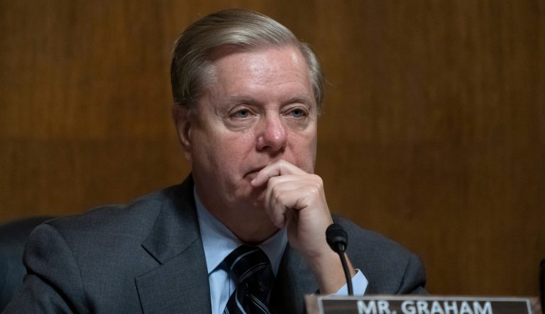 Sen. Lindsey Graham, R-S.C., chairman of the Senate Judiciary Committee, on Capitol Hill in Washington, Tuesday, May 14, 2019. 