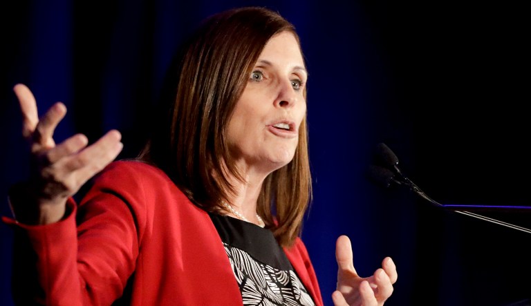 Sen. Martha McSally, R-Ariz., speaks during an event.