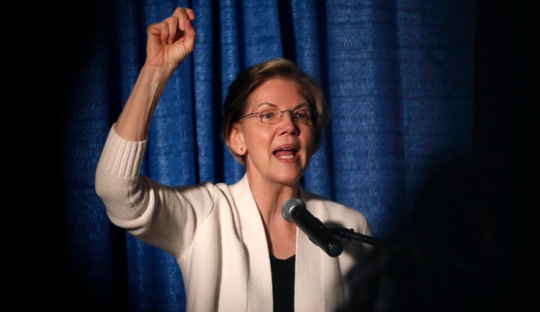 Democratic presidential candidate Sen. Elizabeth Warren, D-Mass., speaks at the Rockingham County Democrats Clambake, Saturday, May 18, 2019, in Portsmouth, N.H. 