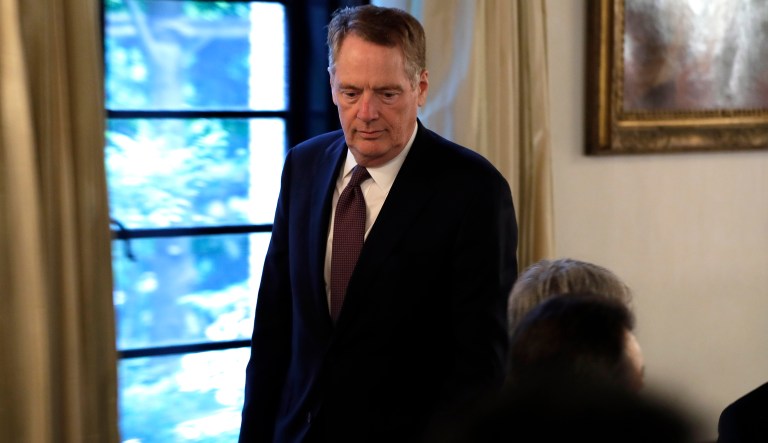 U.S. Trade Representative Robert Lighthizer arrives before President Donald Trump speaks and meets with Japanese business leaders, Saturday, May 25, 2019, in Tokyo.