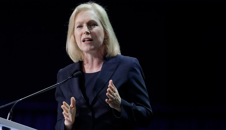 Democratic presidential candidate Sen. Kirsten Gillibrand, of New York, speaks during the 2019 California Democratic Party State Organizing Convention in San Francisco, Saturday, June 1, 2019. 