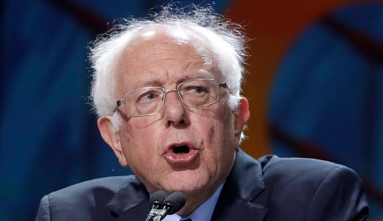 Democratic presidential candidate Sen. Bernie Sanders, I-Vt., speaks.