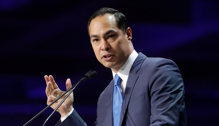 Democratic presidential candidate Julian Castro speaks during the 2019 California Democratic Party State Organizing Convention in San Francisco on Sunday.