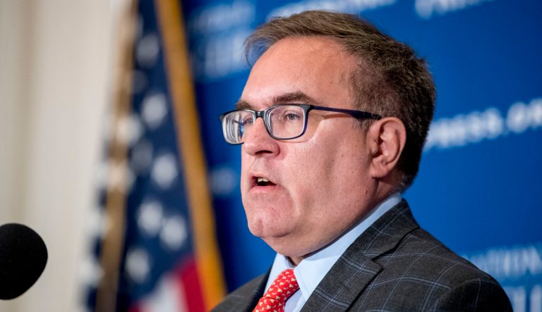Environmental Protection Agency Administrator Andrew Wheeler speaks at the National Press Club in Washington, Monday, June 3, 2019. 
