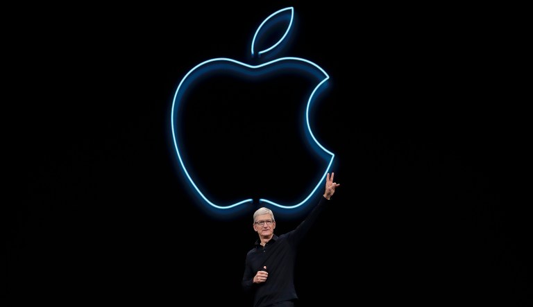 Apple CEO Tim Cook waves after speaking at the Apple Worldwide Developers Conference in San Jose, Calif., Monday, June 3, 2019.