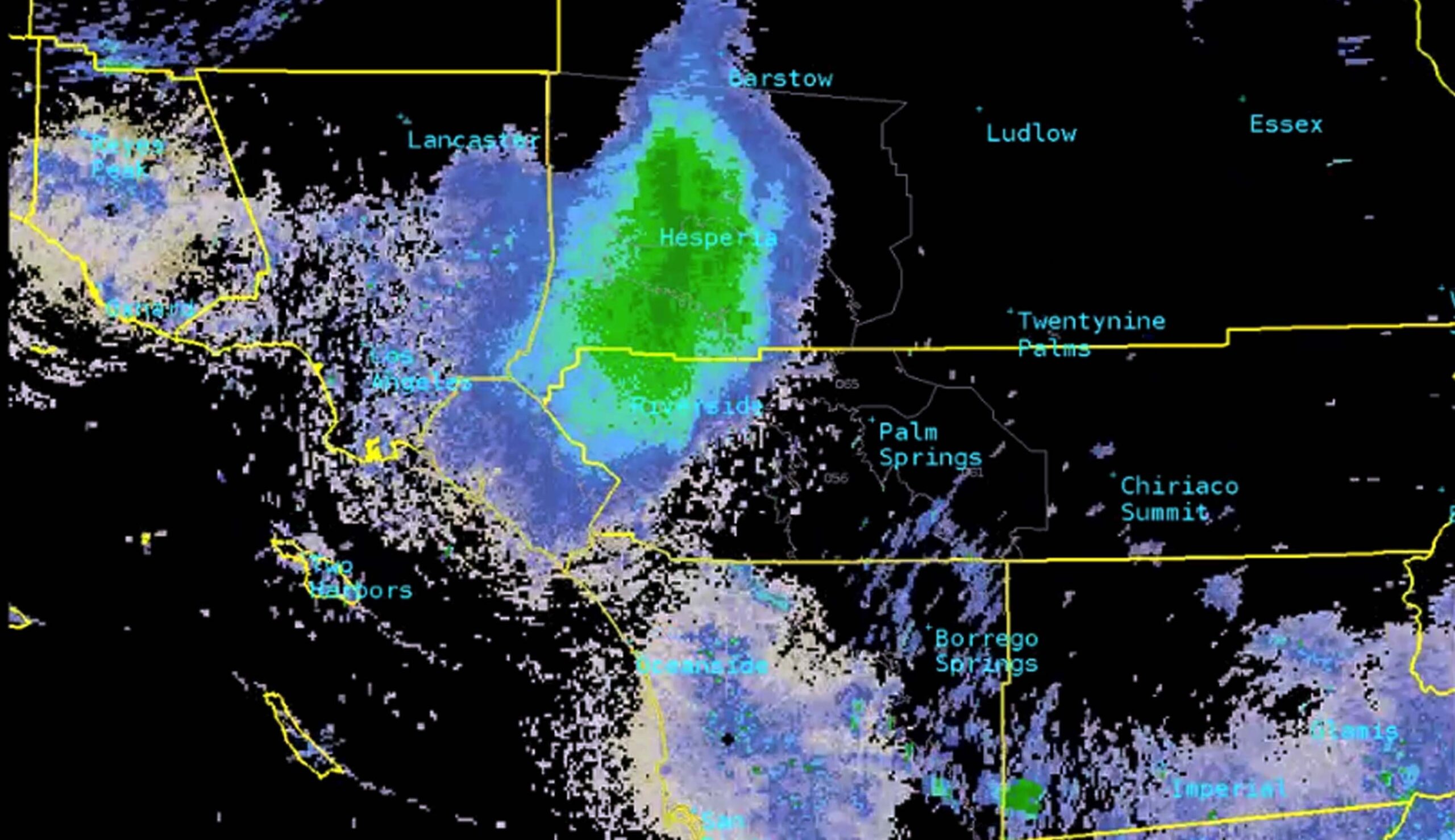 Weather radar detects huge ladybug cloud over California