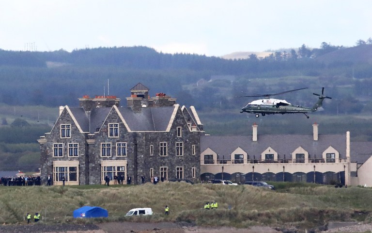 Marine One helicopter arrives at Trump International Golf Resort Doonbeg, west of Ireland, Thursday, June 6, 2019.